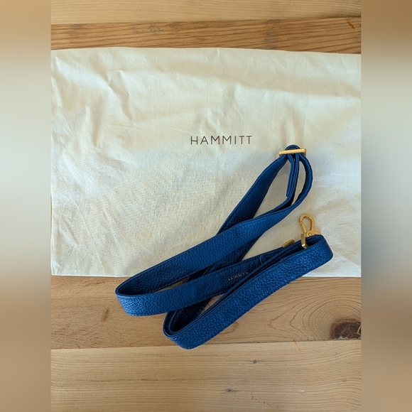 Hammitt Blue Leather Bag with Gold and Green Zipper - Picture 7 of 13
